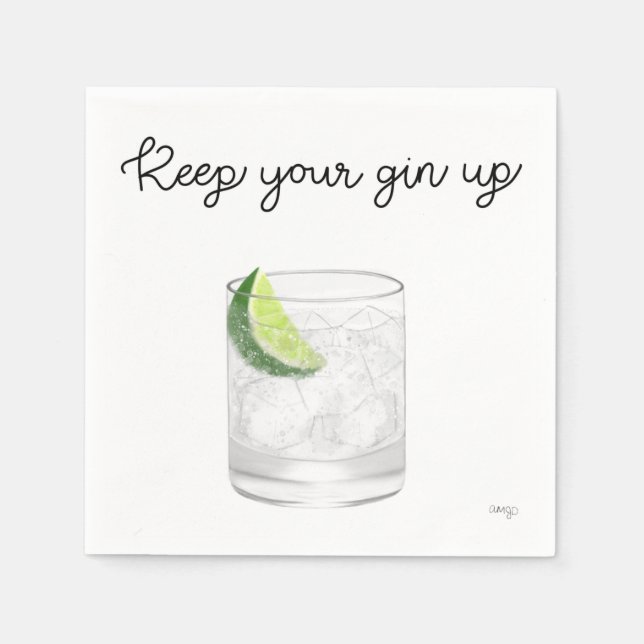 Serviette En Papier Serviettes pour cocktail au gin (Devant)