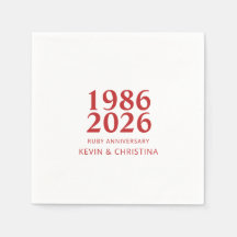 Serviettes pour cocktail pour le 40e anniversaire