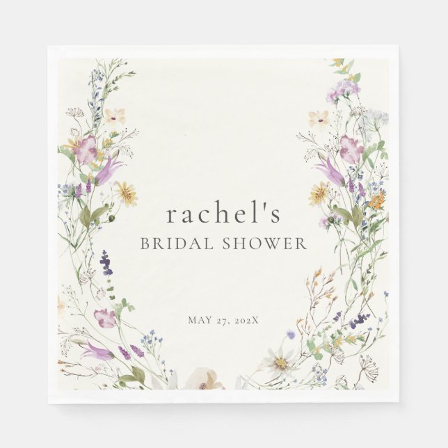 Serviette En Papier Serviettes pour douche de mariée Fleur Sauvage Fém (Devant)