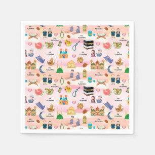 Serviette En Papier Serviettes pour enfants Eid Mubarak – Dessin islam