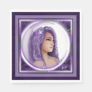 Serviette En Papier serviettes pour enfants pourpres lune