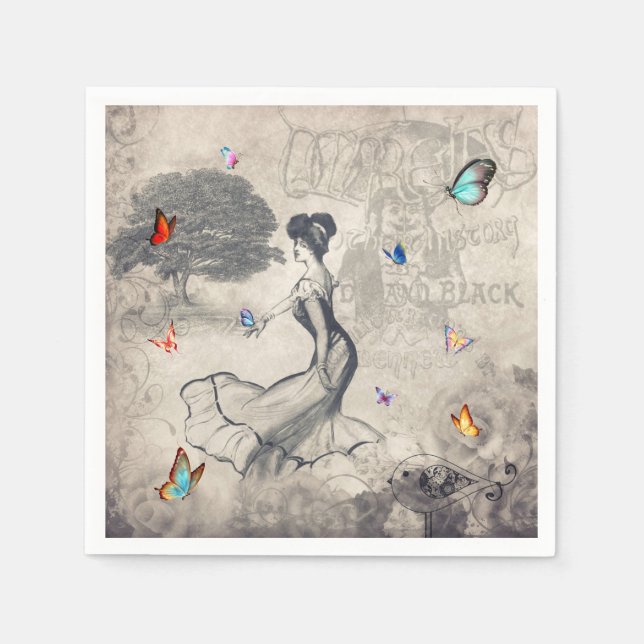 Serviette En Papier Serviettes pour femme vintage (Devant)