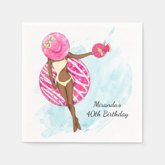 Serviette En Papier Serviettes pour fête d'anniversaire 40 ans Retro P (Devant)