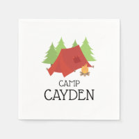 Serviettes pour fête d'anniversaire camping sous t