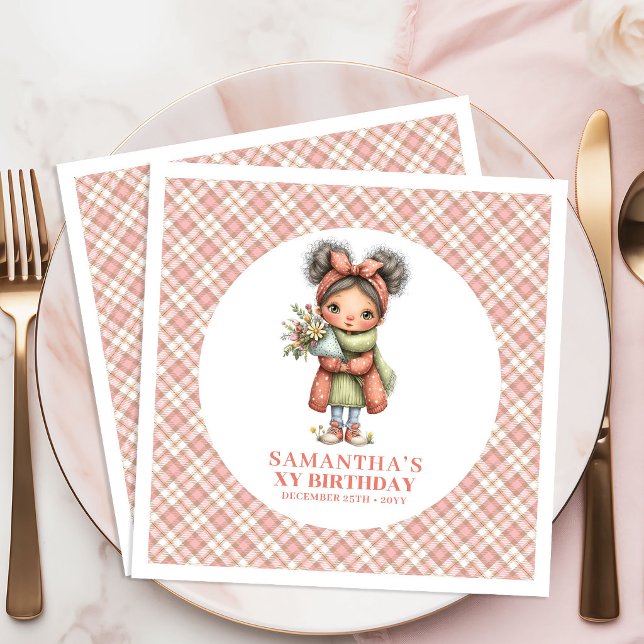 Serviette En Papier Serviettes pour fête d'anniversaire de 2 ans, Fée  (Sweet Floral Fairy Pink 2nd Birthday Party Napkins)