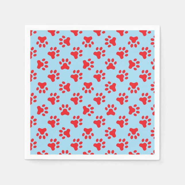 Serviette En Papier Serviettes pour fête d'anniversaire de chiot bleu  (Devant)