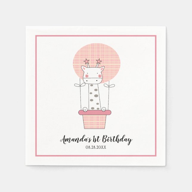 Serviette En Papier Serviettes pour fête d'anniversaire de fille avec  (Devant)