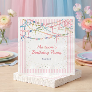 Serviette En Papier Serviettes pour fête d'anniversaire de filles rose