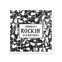 Serviettes pour fête d'anniversaire de guitare Roc