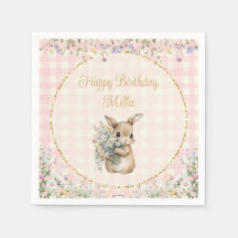 Serviettes pour fête d'anniversaire de Lapin de Ja
