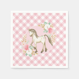 Serviette En Papier Serviettes pour fête d'anniversaire de licorne flo