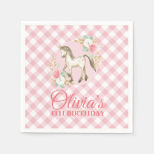 Serviette En Papier Serviettes pour fête d'anniversaire de licorne flo