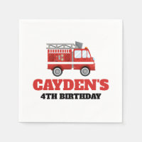 Serviettes pour fête d'anniversaire de pompier de 