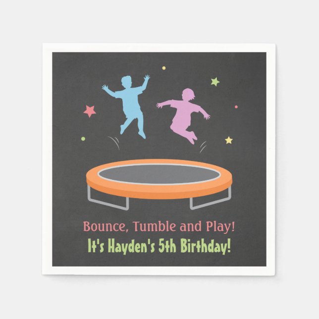 Serviette En Papier Serviettes pour fête d'anniversaire de trampoline  (Devant)