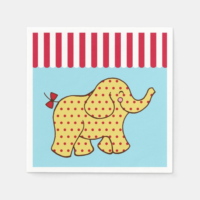 Serviette En Papier Serviettes pour fête d'anniversaire d'éléphant de  (Devant)