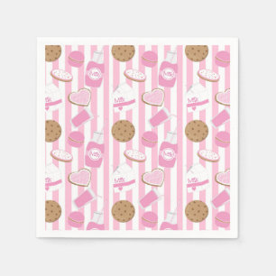 Serviette En Papier Serviettes pour fête d'anniversaire rose pour fill