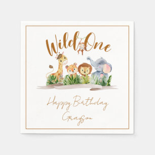 Serviette En Papier Serviettes pour fête d'anniversaire Safari Wild On