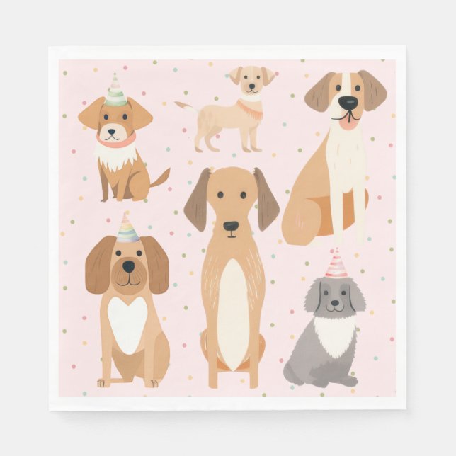 Serviette En Papier Serviettes pour fête de chien (Devant)