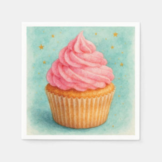 Serviette En Papier Serviettes pour gâteau rose.
