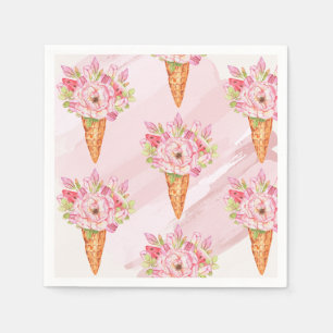Serviette En Papier Serviettes pour glace Floral Aquarelle