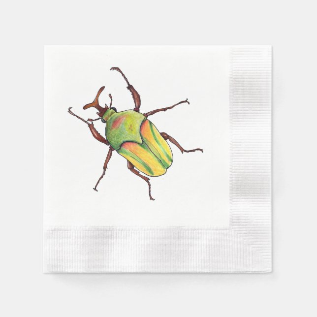 Serviette En Papier serviettes pour insectes vertes (Devant)