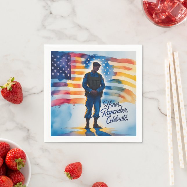 Serviette En Papier Serviettes pour la fête commémorative du jour (En situation)