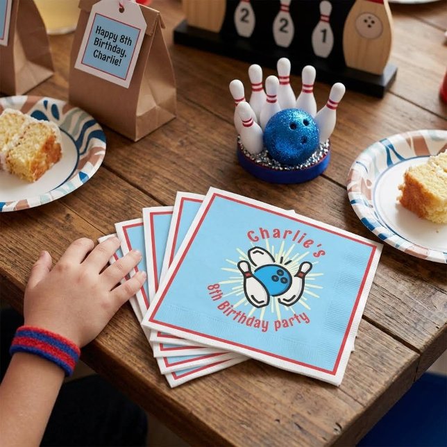 Serviette En Papier Serviettes pour la fête d'anniversaire de bowling  (Créateur téléchargé)