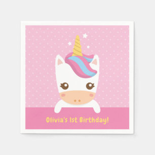 Serviette En Papier Serviettes pour la fête du premier anniversaire de