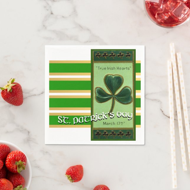 Serviette En Papier Serviettes pour la Saint-Patrick Véritable Cœur Ir (En situation)