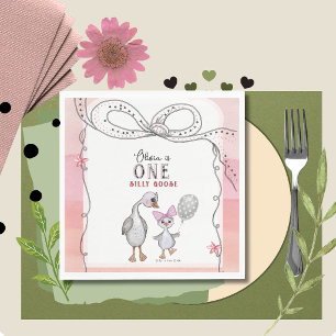 Serviette En Papier Serviettes pour le 1er anniversaire de Silly Goose