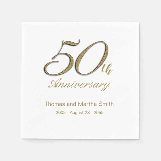 Serviette En Papier Serviettes pour le 50e Anniversaire   (Devant)