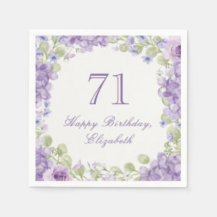 Serviette En Papier Serviettes pour le 71e anniversaire Élégant floral