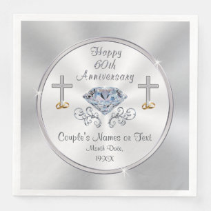 Serviette En Papier Serviettes pour les 60 ans de mariage chrétien
