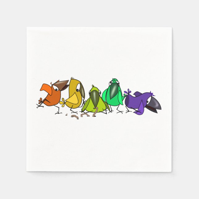 Serviette En Papier Serviettes pour oiseaux amusants (Devant)