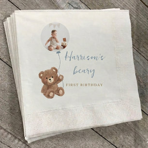 Serviette En Papier Serviettes pour première année de l'ours bleu pous