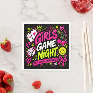 Serviette En Papier Serviettes pour soirée jeux entre filles néon
