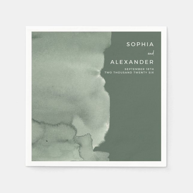 Serviette En Papier Serviettes pour un mariage moderne.  (Devant)