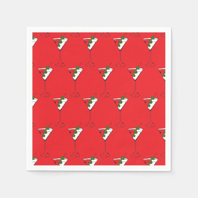 Serviette En Papier Serviettes pour verre à martini de vacances  (Devant)