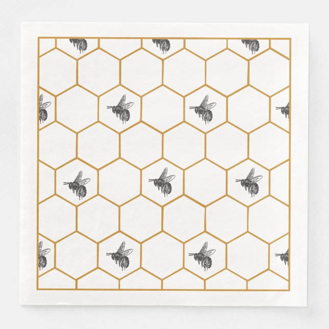 Serviette En Papier Serviettes Queen Bee & Honeycomb (Devant)