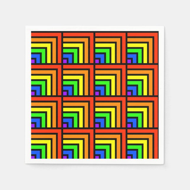 Serviette En Papier Serviettes Rainbow Blocks (Devant)