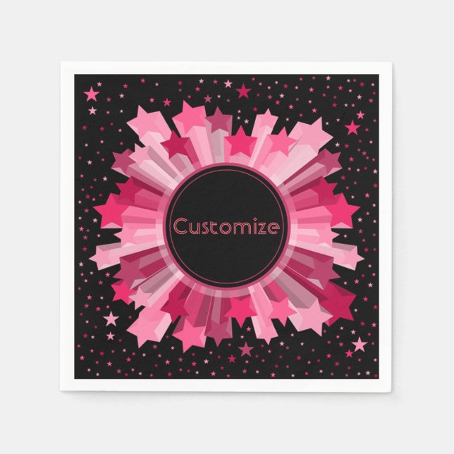 Serviette En Papier Serviettes Red Starburst Party (Devant)