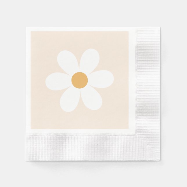 Serviette En Papier Serviettes rétro bohème crème fleur (Devant)