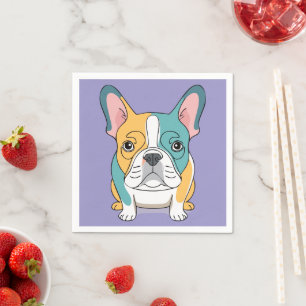 Serviette En Papier Serviettes Rétro Bouledogue Français