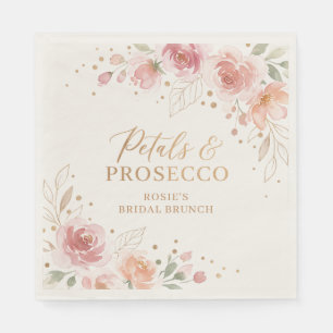 Serviette En Papier Serviettes Rose Aquarelle Crème pour Brunch de Mar