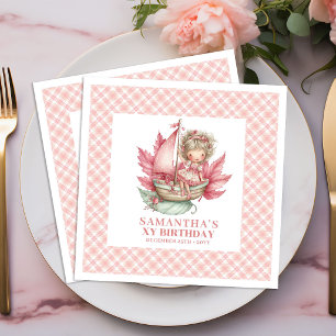 Serviette En Papier Serviettes rose blush pour anniversaire de fille f