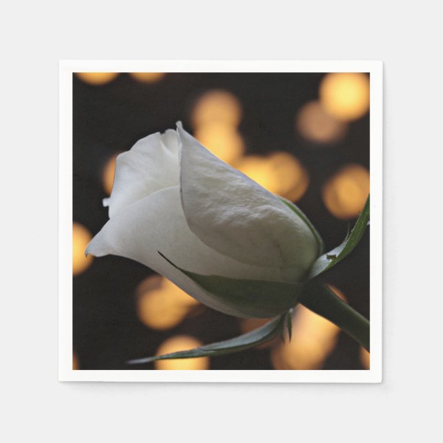 Serviette En Papier Serviettes Rose et Lumières blanches (Devant)