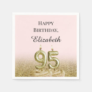 Serviette En Papier Serviettes Rose et Or pour 95e Anniversaire