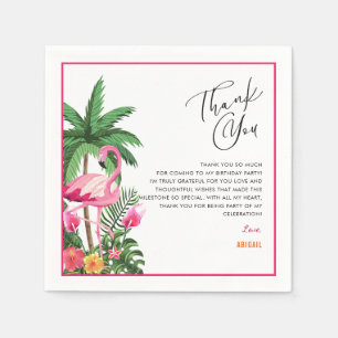 Serviette En Papier Serviettes Rose Tropical Hawaïen Anniversaire Adul