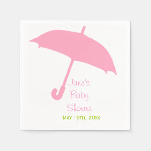 Serviette En Papier Serviettes roses de baby shower de parapluie