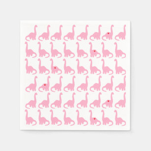 Serviette En Papier Serviettes roses de dinosaure